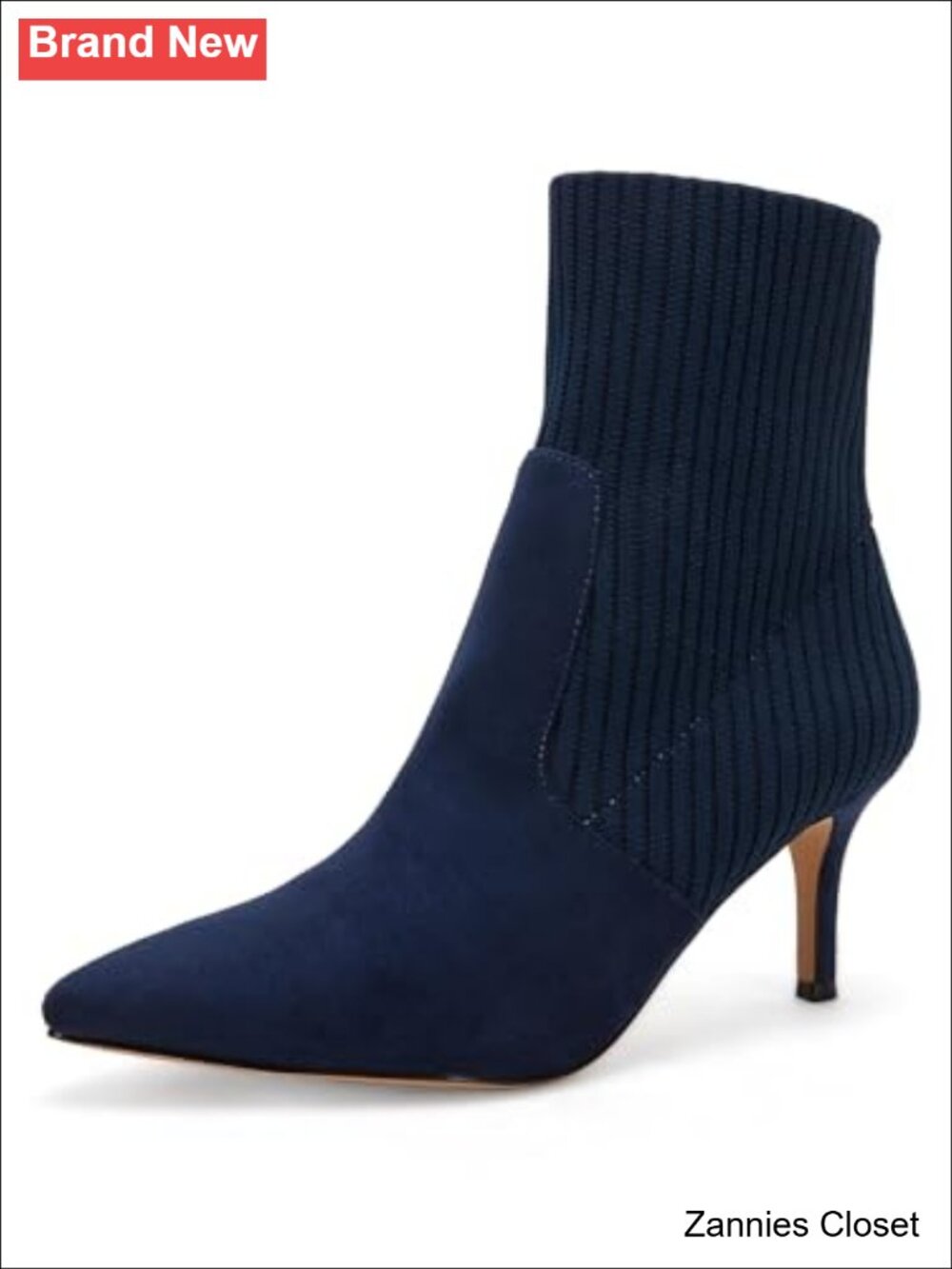✨ Women's Pointed Toe Ankle Boots Stiletto Kitten Heel Knit Faux Suede Winter